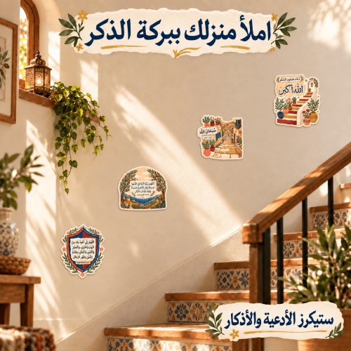 Sunlit Mediterranean Stairwell with Dua Stickers (1)