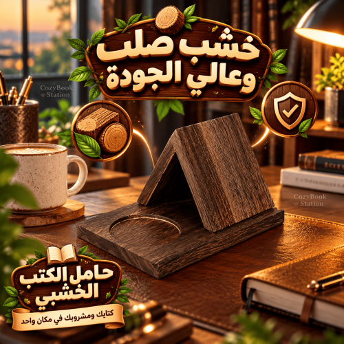 حامل الكتب الخشبي في أجواء دافئة (1) حامل الكتب الخشبي في أجواء دافئة (1)